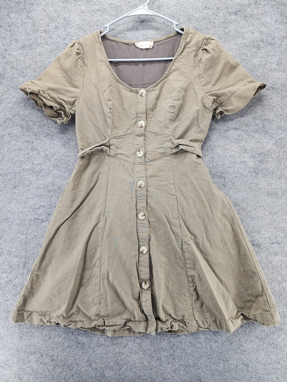 Altard State Dress Womens Small Short Sleeve Brown Button Front